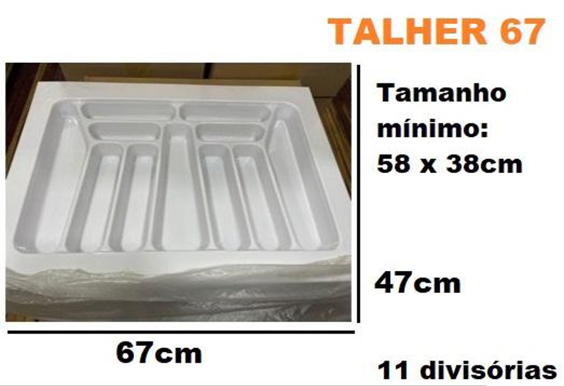 DIVISOR DE TALHER BRANCO 67X47CM