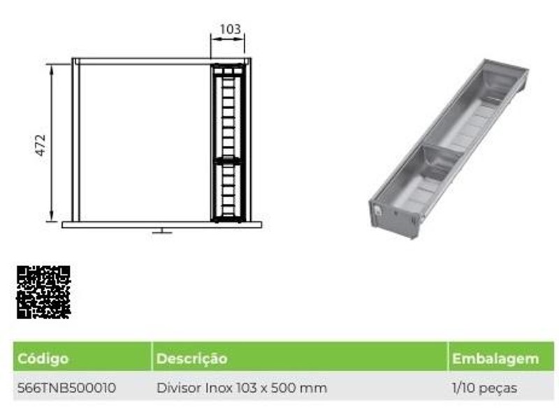 DIVISOR TALHER INOX FGVTN 103X450MM