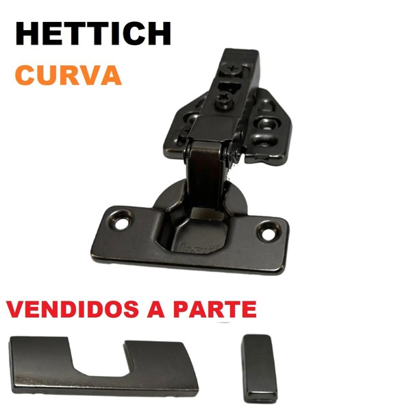 DOBRADICA CLICK 110° HETTICH - BLACK CURVA AMORTECEDOR SEM CALCO