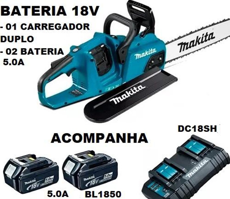 ELETROSERRA BATERIA 18V SABRE DE 35CM COM BATERIA E CARREGADOR MAKITA - DUC353ZC