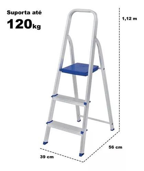 ESCADA ALUMINIO 03 DEGRAUS COM 1,14MTS