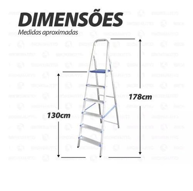 ESCADA ALUMINIO 06 DEGRAUS COM 1,80MTS