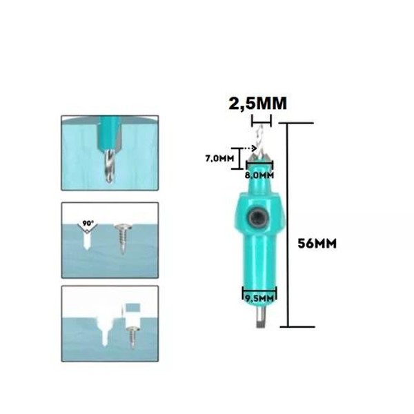 ESCAREADOR CONICO FRANCA DE 8MM COM BROCA DE 2,5MM