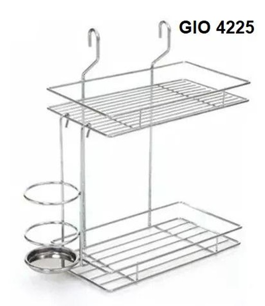 KIT SUSPENSO ESCORREDOR + PORTA COPOS + TALHERES GIOSUL - 4225 CROMADO