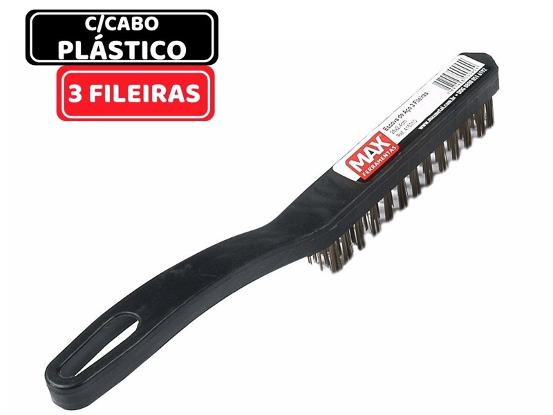 ESCOVA DE ACO COM CABO DE PLASTICO MAX - 415310