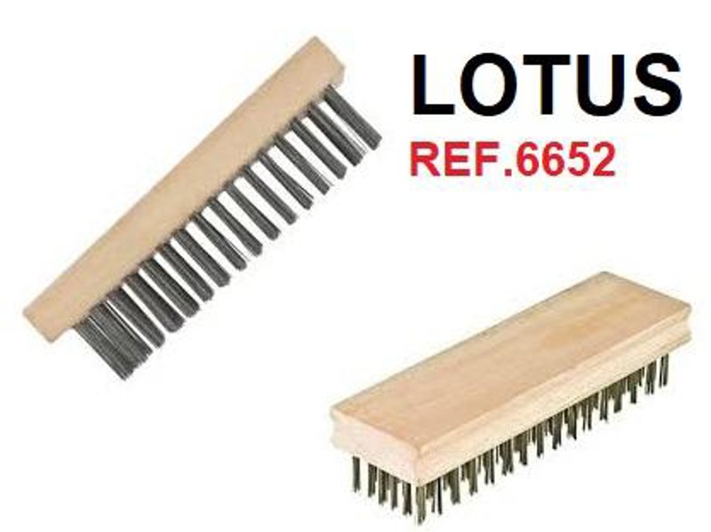 ESCOVA DE ACO SEM CABO DE MADEIRA LOTUS REF. 6652