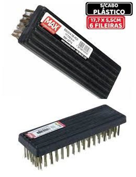 ESCOVA DE ACO SEM CABO DE PLASTICO MAX REF.40710