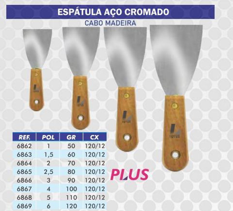 ESPATULA ACO LOTUS CABO MADEIRA 08,0CM 3" LOTUS - REF.6866