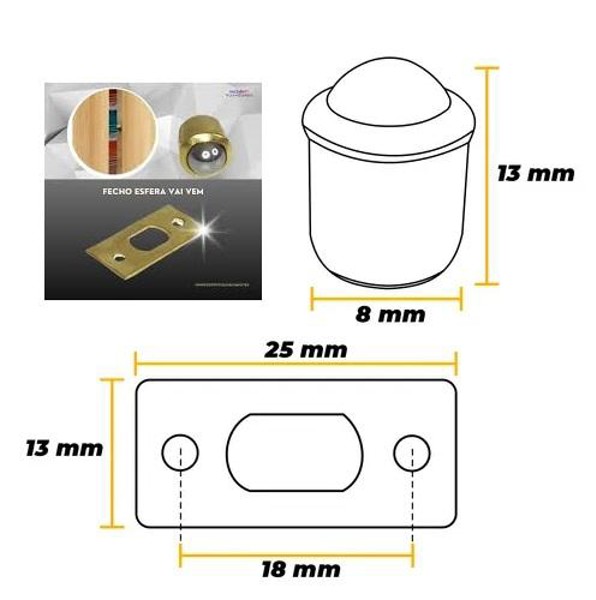 FECHO ESFERA PIVOTANTE DE 08MM