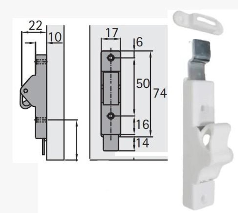 FECHO GANGORRA PLASTICO - BRANCO