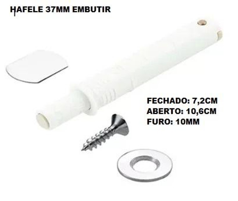 FECHO TOQUE KPUSH EMBUTIR 37MM HAFELE - BRANCO - 356.12.093