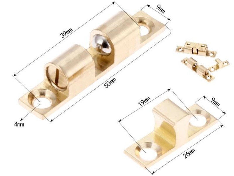 FECHO ROLETE COM TRAVA 50MM MAXIMA - DOURADO - 22.06.0019