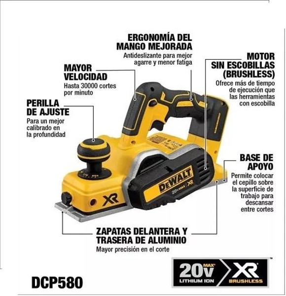 PLAINA A BATERIA 20V 82MM BRUSHLESS DEWALT - DCP580B