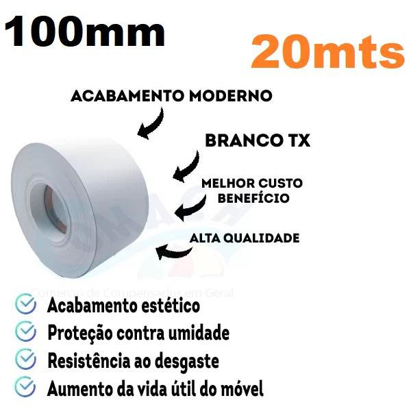 FITA DE BORDA 100MM COM 20 METROS - BRANCO TXT - 13670511005