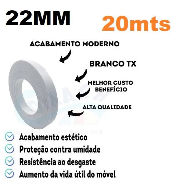 FITA DE BORDA 22MM COM 20 METROS -  BRANCO TXT