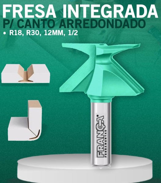 FRESA INTEGRADA PARA CANTO ARREDONDADO R18 / R12MM ALTURA 30MM FRANCA- 4111
