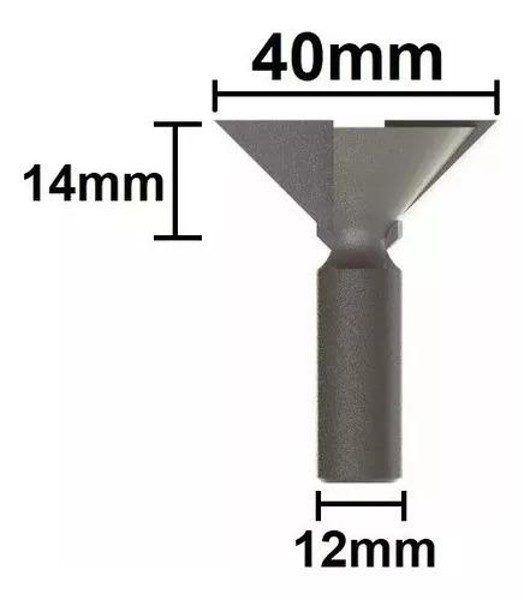FRESA PERFIL CAVA 45° DE 40MM COM HASTE 12MM RADIX - 2059100.06
