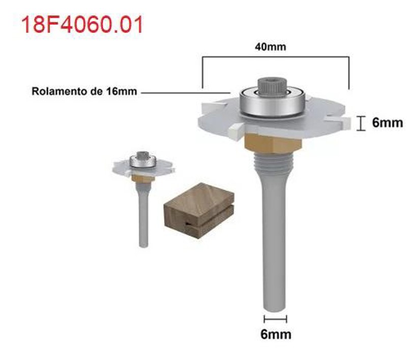 FRESA SERRINHA DEBRUM COM ROLAMENTO DE 06MM COM HASTE 06MM RADIX - 18F4060.01