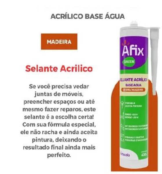 SILICONE AFIX BASE D'AGUA COM 430G - MARROM