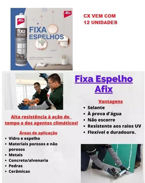 SILICONE AFIX COM 400G - FIXA ESPELHO BRANCO