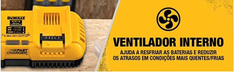CARREGADOR PARA BATERIA 20 E 60V RAPIDO DEWALT - DCB118B