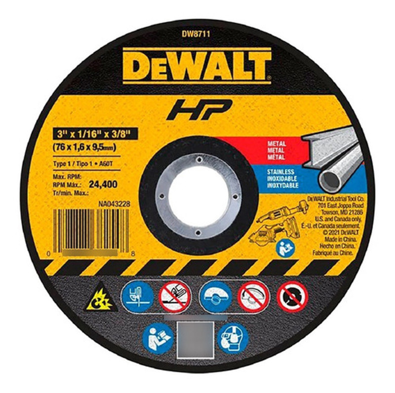 KIT 03 DISCO CORTE MINI SERRA INOX E FERRO 3" 76MM DEWALT - DW8711P3