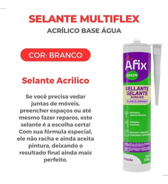 SILICONE AFIX BASE D'AGUA COM 430G - BRANCO