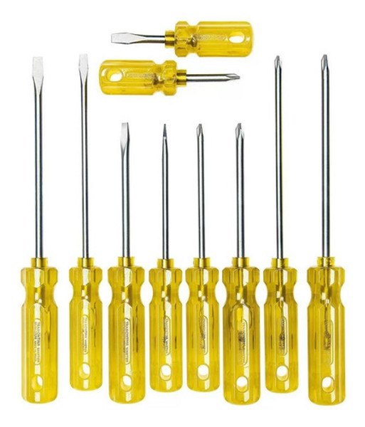 JOGO DE 10PCS COM CHAVE FENDA E PHILLIPS TRAMONTINA - 41530510