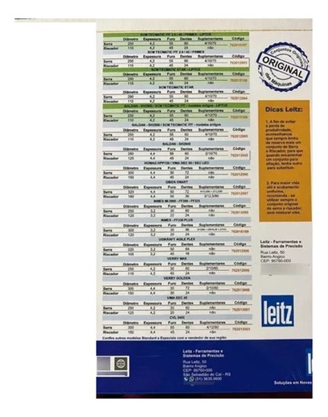 CONJUNTO SERRA + RISCADOR PARA "BALDAN, SH 2900/SCM" LEITZ - 762012995