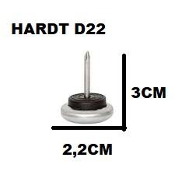 SAPATA METALICA COM PREGO HARDT - D22MM CROMADA