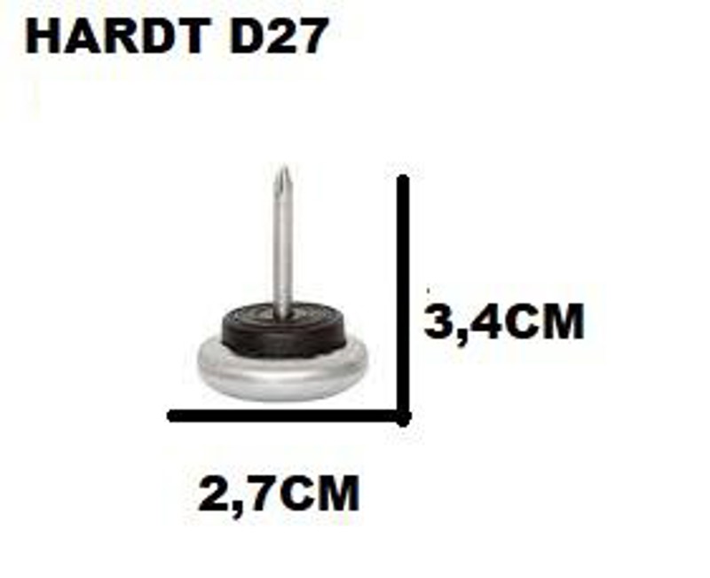 SAPATA METALICA COM PREGO HARDT - D27MM CROMADA