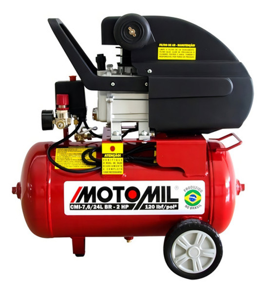 COMPRESSOR MONOFASICO 2,0HP CMI 7,6/24L MOTOMIL - 00037810.2 220V