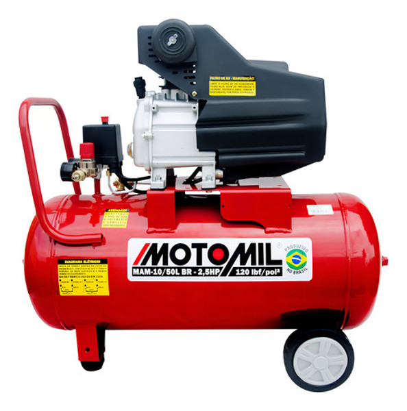 COMPRESSOR MONOFASICO 2,5HP MAM 10/50L MOTOMIL - 00037812.7 127/220V
