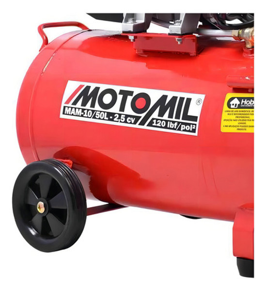 COMPRESSOR MONOFASICO 2,5HP MAM 10/50L MOTOMIL - 00037812.7 127/220V