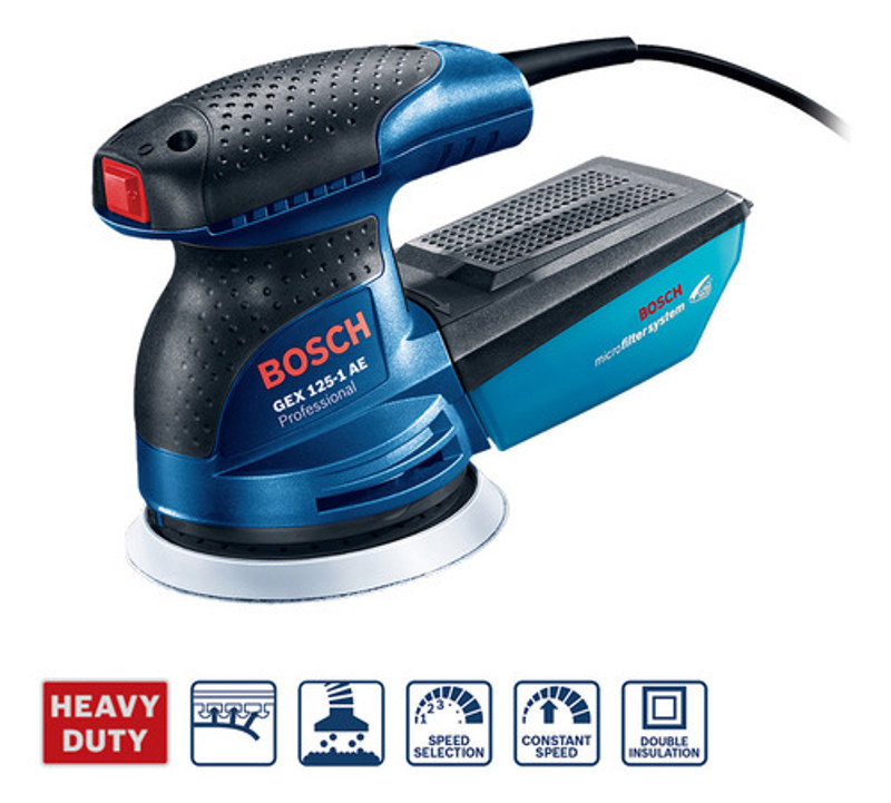 LIXADEIRA ORBITAL VELCRO COM 250W BOSCH - GEX125-1