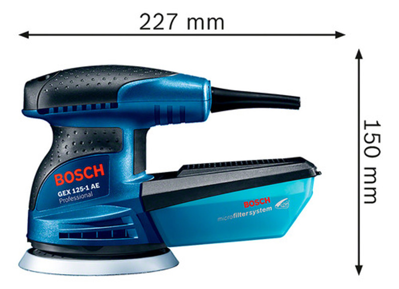 LIXADEIRA ORBITAL VELCRO COM 250W BOSCH - GEX125-1