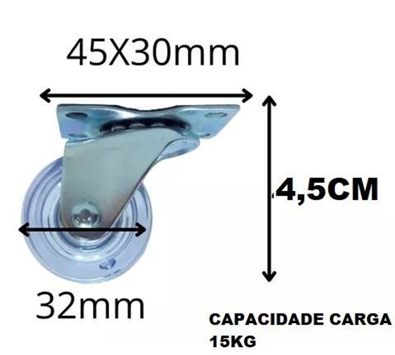 RODIZIO CRISTAL 30MM SEM TRAVA MENOR RODILINE - (4.5CM) - SGPL 3214