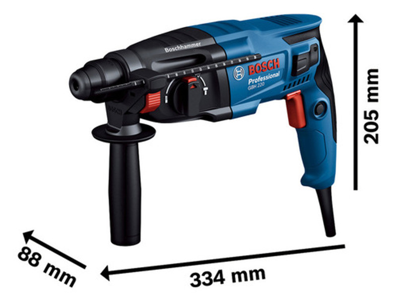 MARTELETE DE IMPACTO COM 720W E MALETA BOSCH - GBH220 - 0611.2A6.0E0 220V