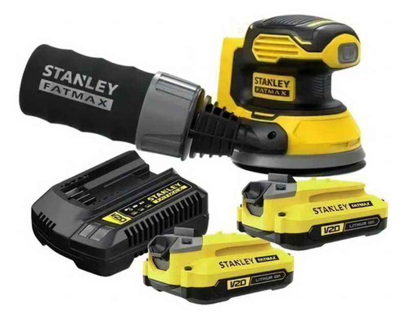 LIXADEIRA ORBITAL VELCRO A BATERIA 20V COMPLETA STANLEY - SCS220C1S-BR