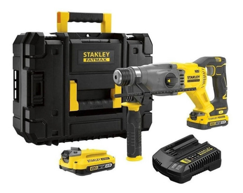 MARTELETE DE IMPACTO 2.0J A BATERIA 20V COMPLETO COM MALETA STANLEY - SBH900D2K-BR