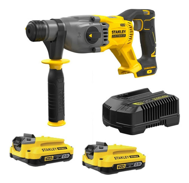 MARTELETE DE IMPACTO 2.0J A BATERIA 20V COMPLETO COM MALETA STANLEY - SBH900D2K-BR