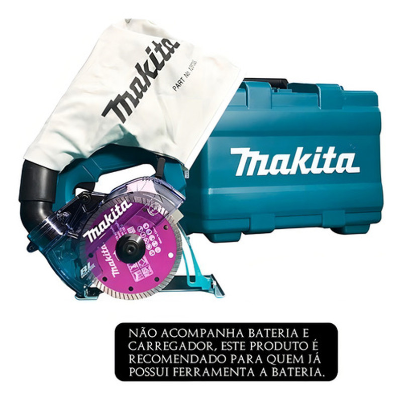 SERRA MARMORE 125MM A BATERIA 18V COM MALETA MAKITA - DCC500ZKX1
