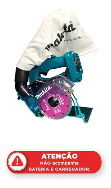 SERRA MARMORE 125MM A BATERIA 18V COM MALETA MAKITA - DCC500ZKX1