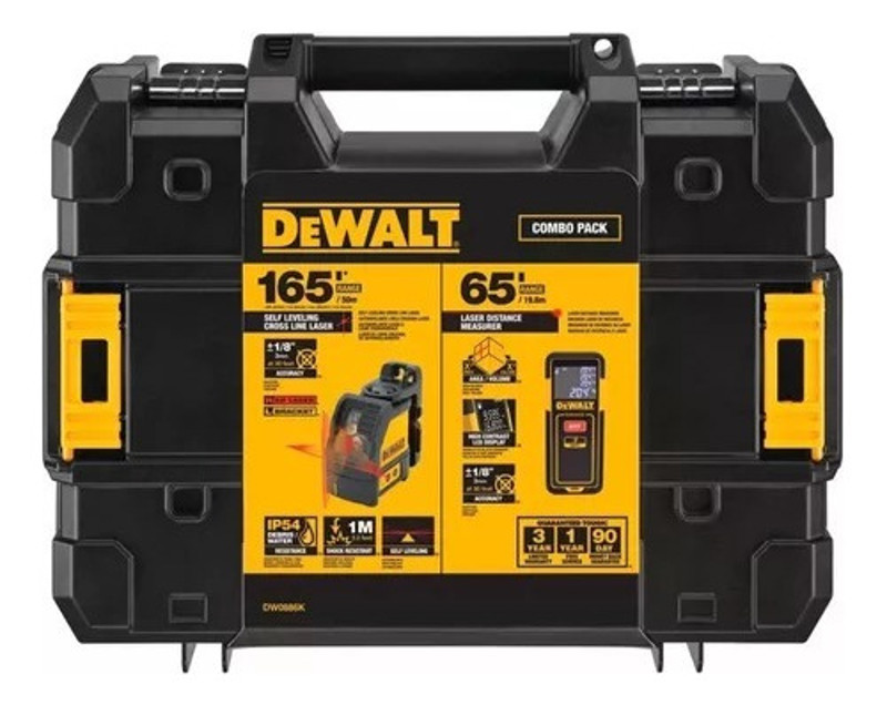 KIT NIVEL VERMELHO E TRENA LASER 15MTS COM MALETA DEWALT - DW0886K