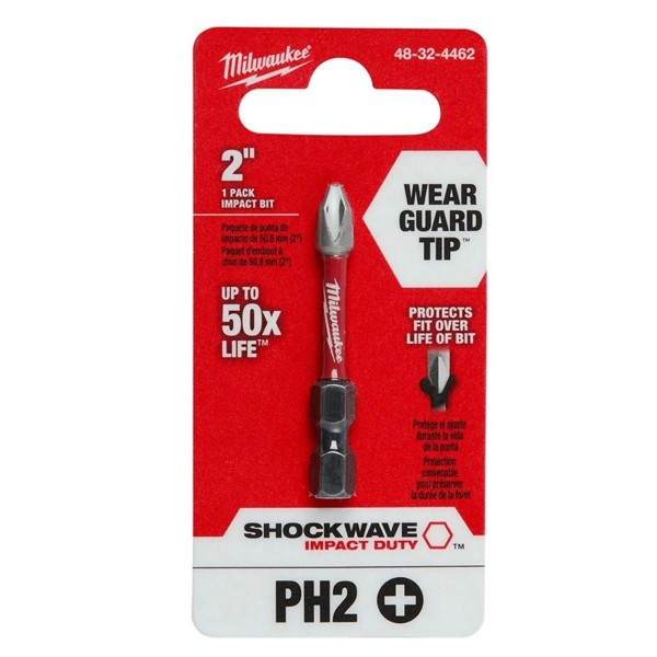 PONTA MILWAUKEE SIMPLES SHOCKWAVE PH2 COM 50MM - 48-32-4461