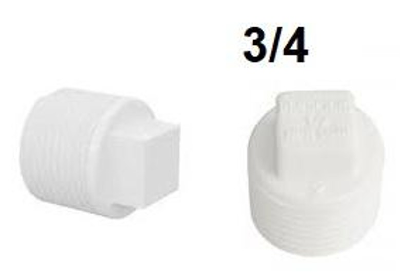 PLUG E TAMPA PARA CANO ROSCAVEL BRANCO 3/4"