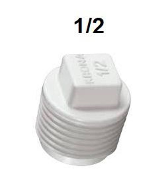 PLUG E TAMPA PARA CANO ROSCAVEL BRANCO 1/2"