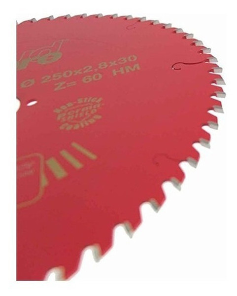 DISCO CORTE MDF DE 250MM COM 80 DENTES ALTERNADOS FREUD - FR23L001T VERMELHO