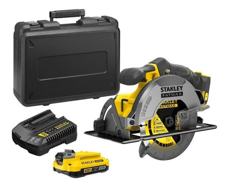 SERRA CIRCULAR 185MM A BATERIA 20V COMPLETA COM MALETA STANLEY - SBC550D1K-BR