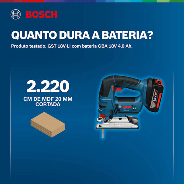 SERRA TICO TICO A BATERIA 18V BOSCH - GST 18V-LI-B - 060158J3D2